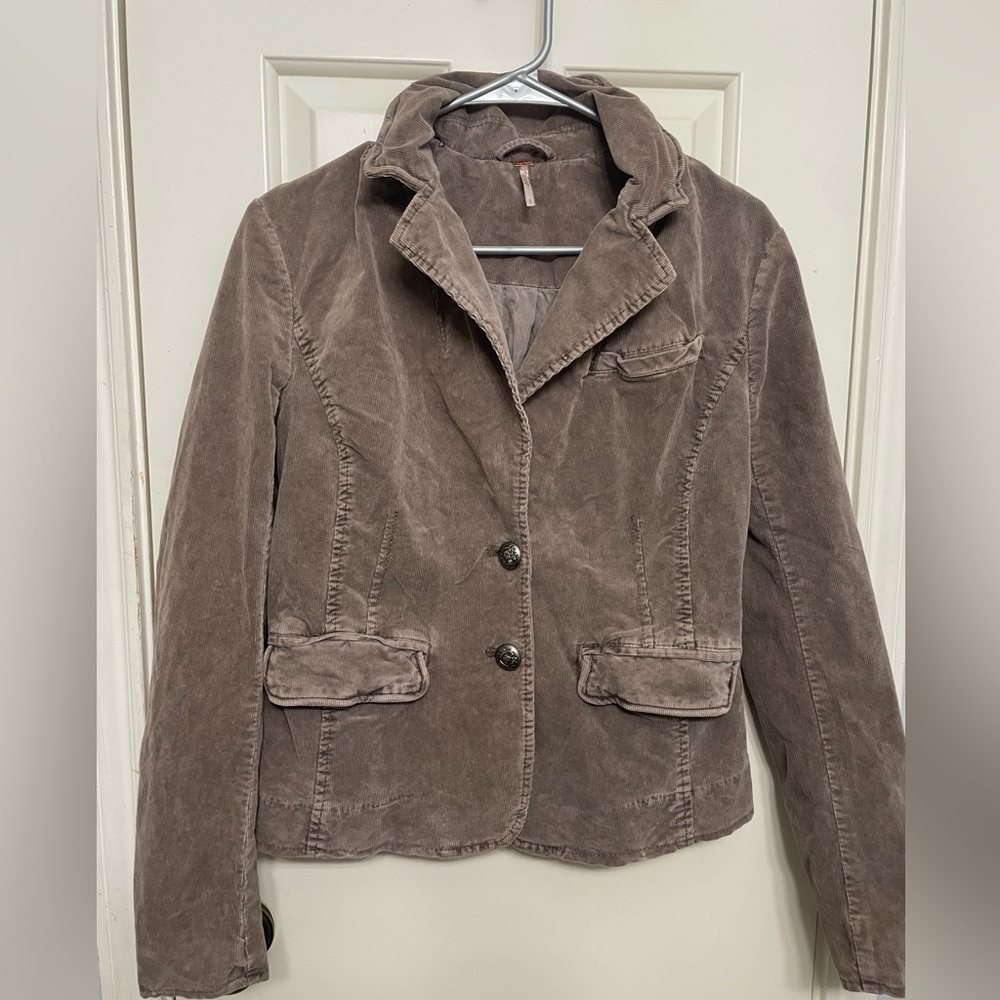 Free People Taupe Corduroy Blazer